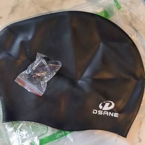 DSANE Women's silicone swim cap for long hair and ear plus